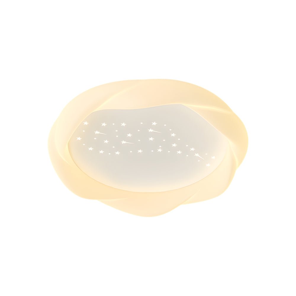 modern milky white ceiling lights with round pe shade and three step dimming