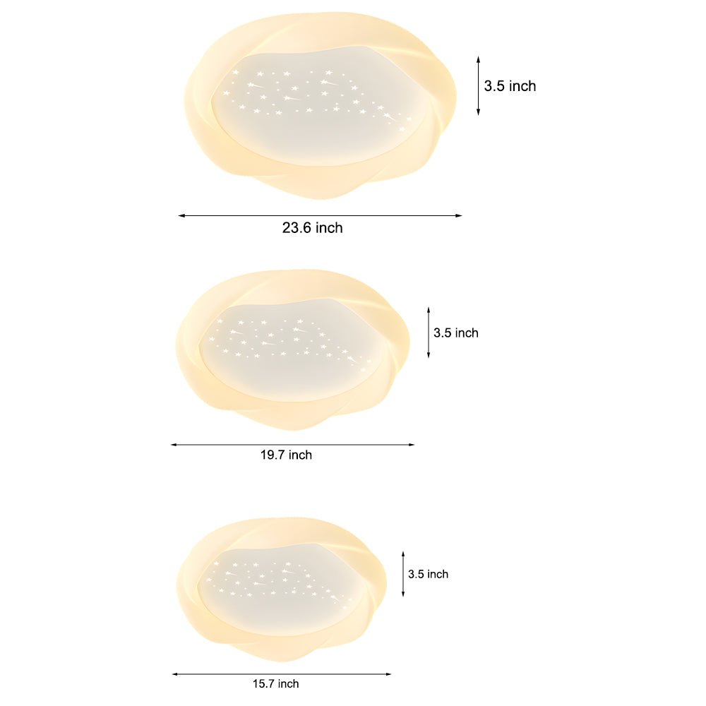 modern milky white ceiling lights with round pe shade and three step dimming