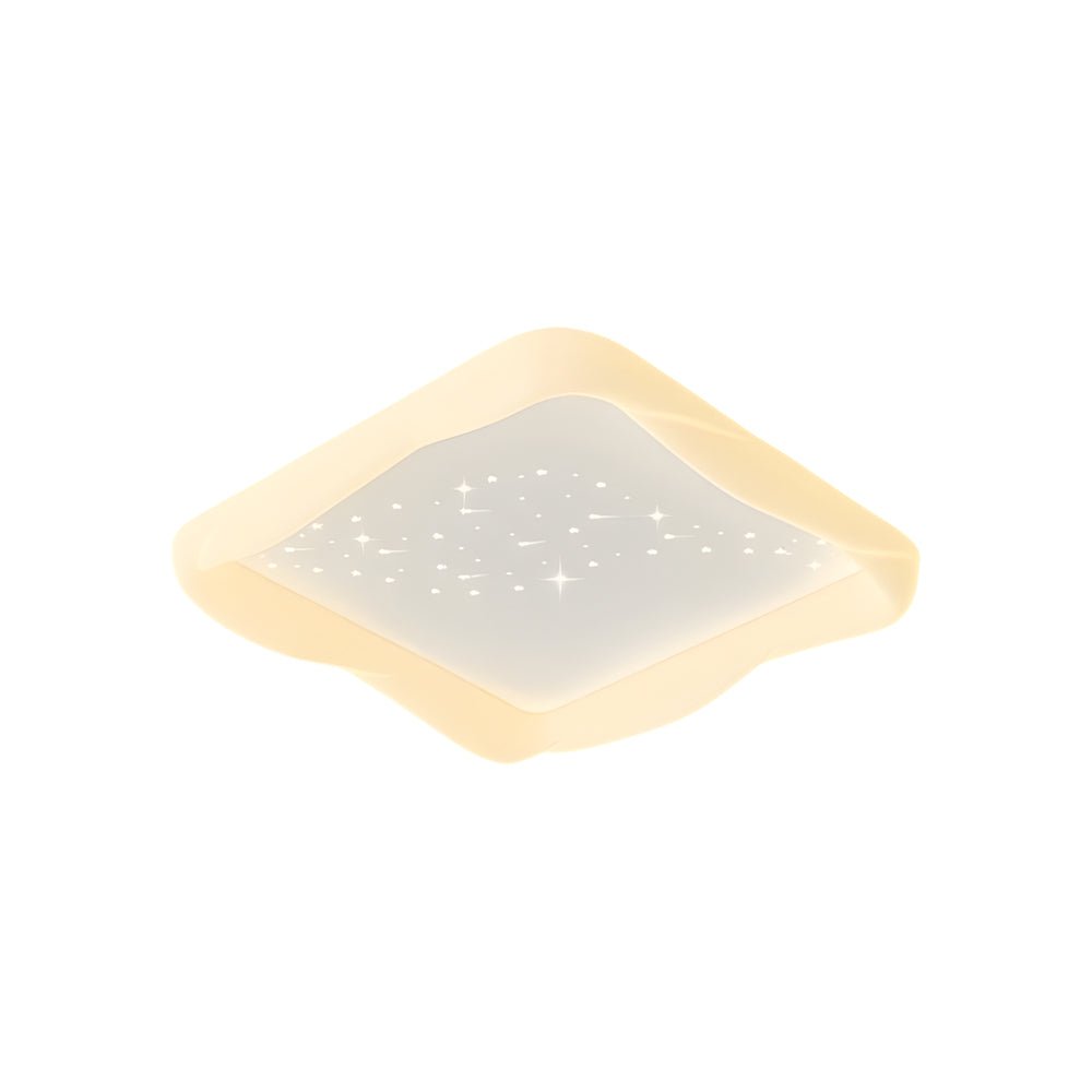 modern milky white ceiling lights with square novelty star design and 3 step dimming