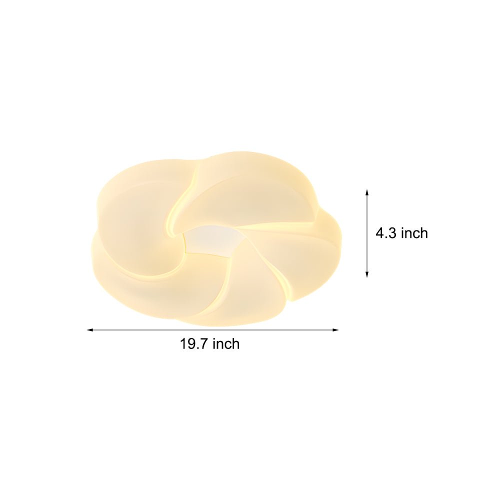 modern milky white led ceiling light fixture with cute flower design and three step dimming