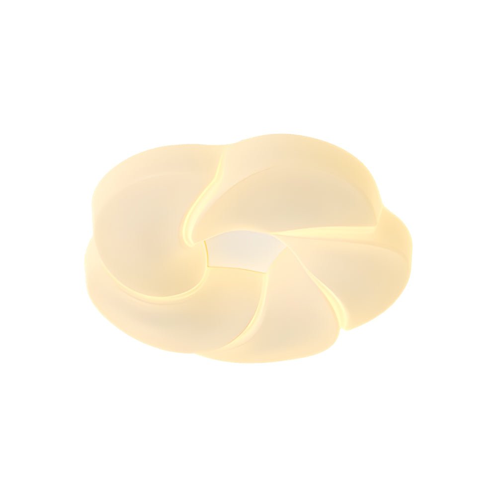 modern milky white led ceiling light fixture with cute flower design and three step dimming