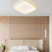 modern milky white led ceiling light fixture with square and round design and three step dimming