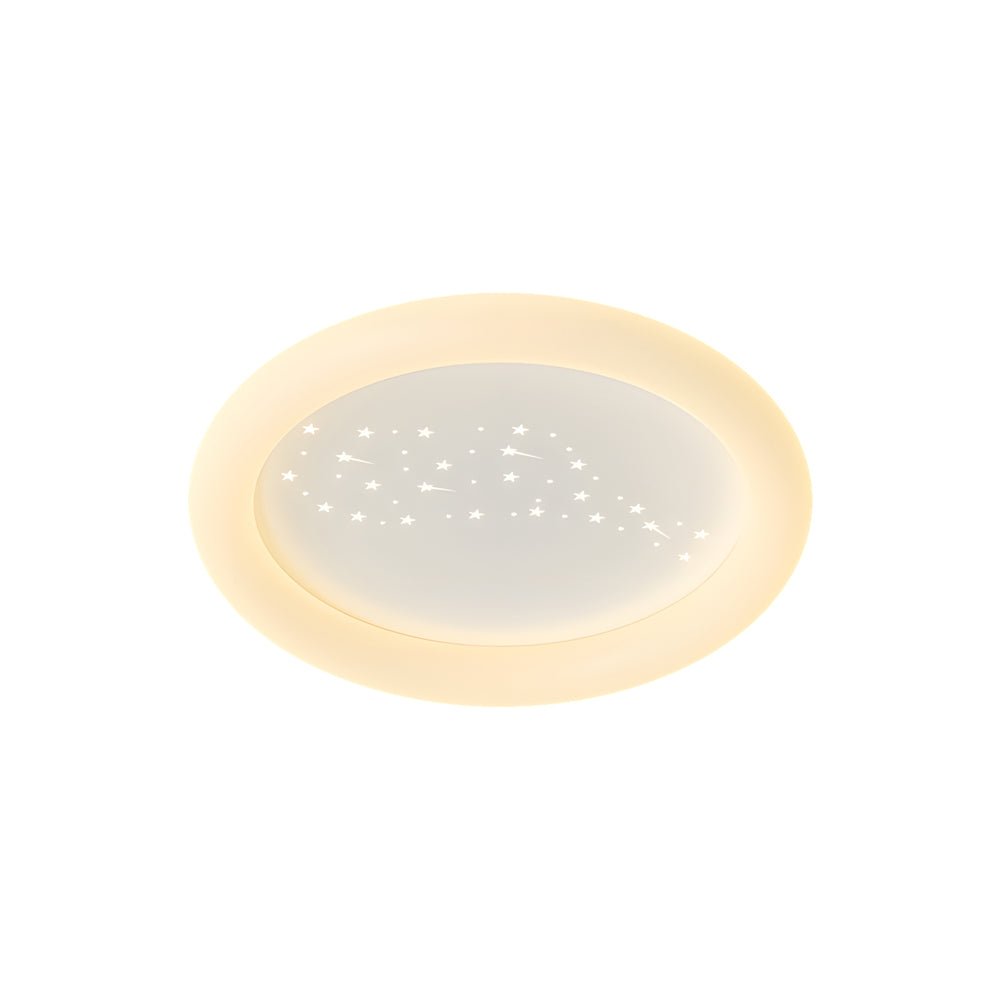 modern milky white led ceiling light fixture with square and round design and three step dimming