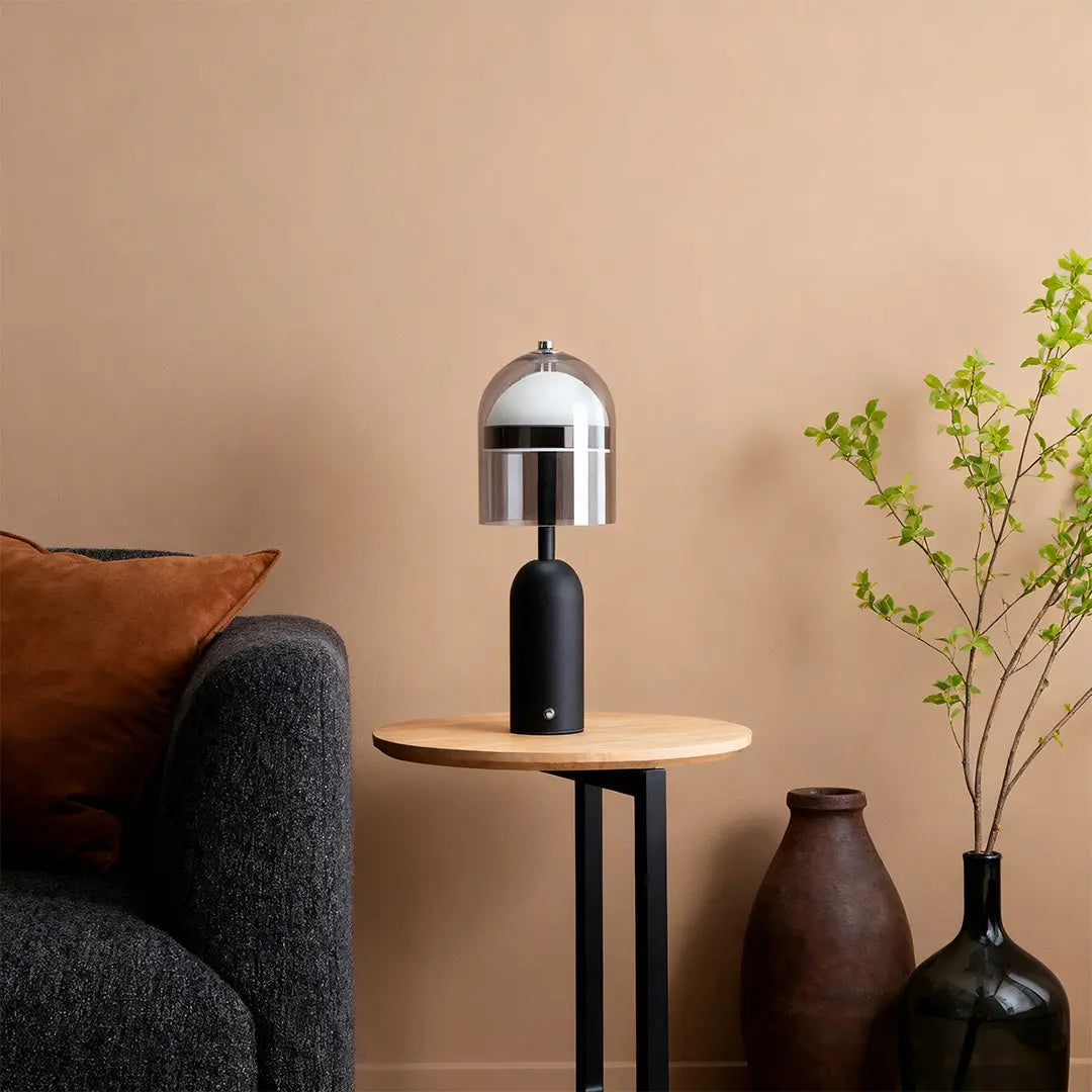 Minimalist Italian Glass Shade Table Lamp - Decorative Ambient Lighting Luxe