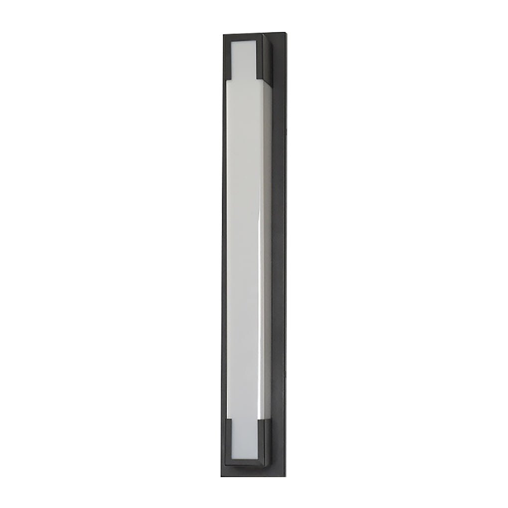 Retro Rectangular Outdoor Wall Sconce — Black Stainless Steel & Acrylic, LED, Waterproof