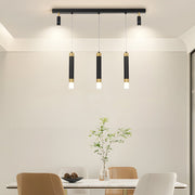 modern minimalist linear strip chandelier with 3 step dimming for dining spaces