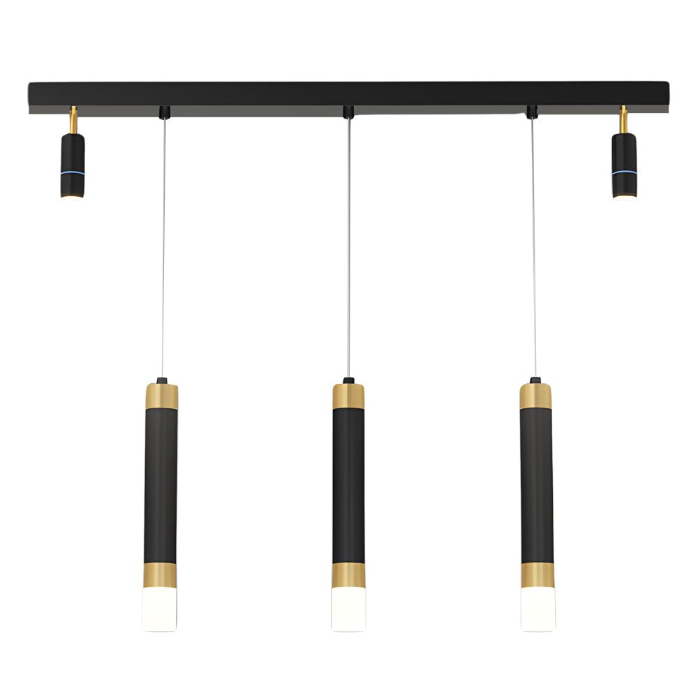 modern minimalist linear strip chandelier with 3 step dimming for dining spaces