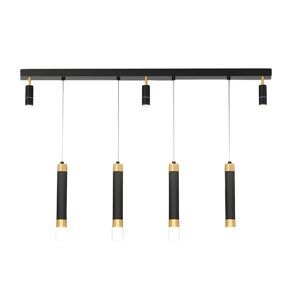 modern minimalist linear strip chandelier with 3 step dimming for dining spaces