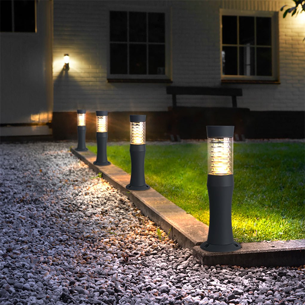 Minimalist Outdoor Bollard Light — Aluminum and Acrylic, E27, IP54, 21" or 30" Height