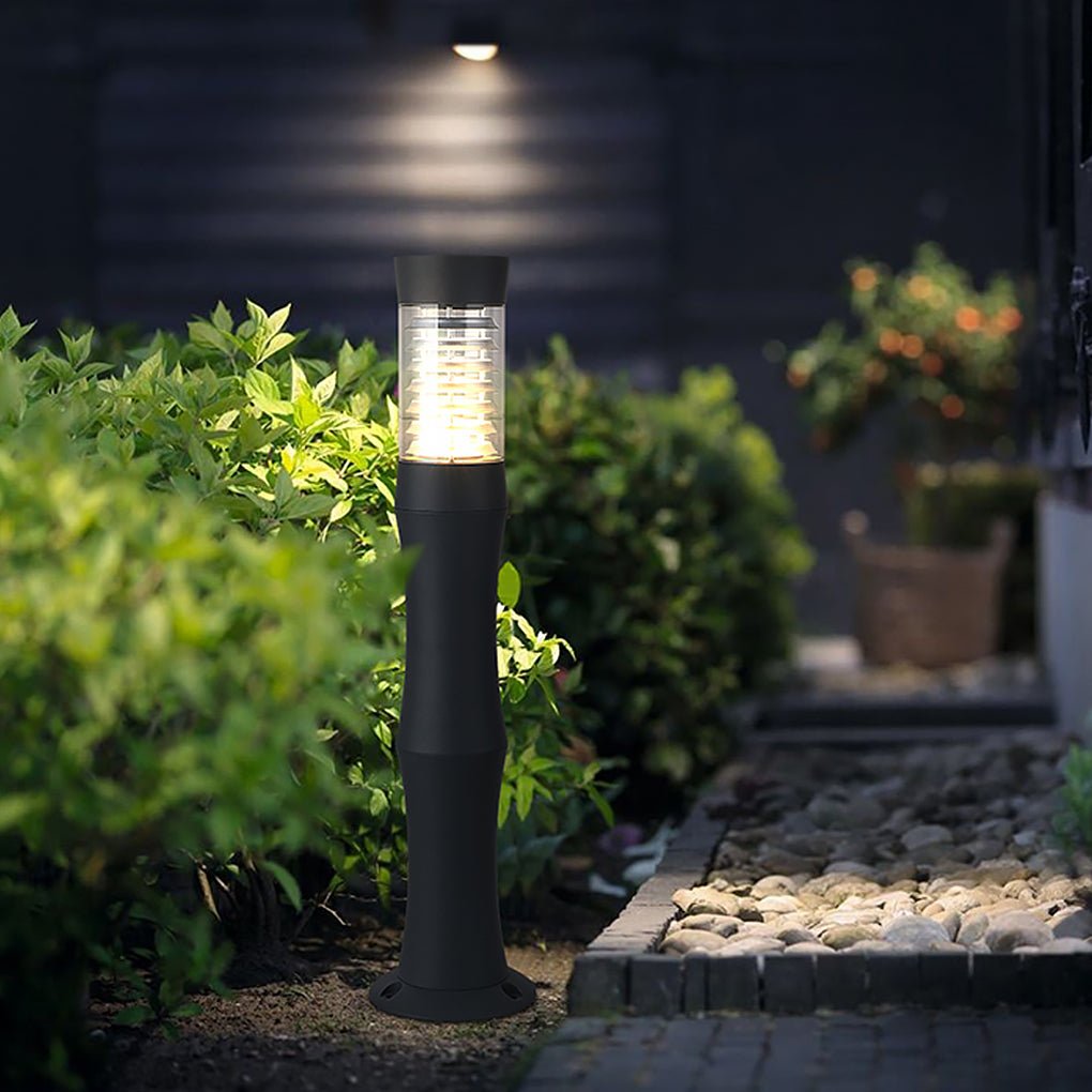 Minimalist Outdoor Bollard Light — Aluminum and Acrylic, E27, IP54, 21" or 30" Height