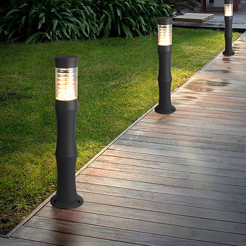 Minimalist Outdoor Bollard Light — Aluminum and Acrylic, E27, IP54, 21" or 30" Height