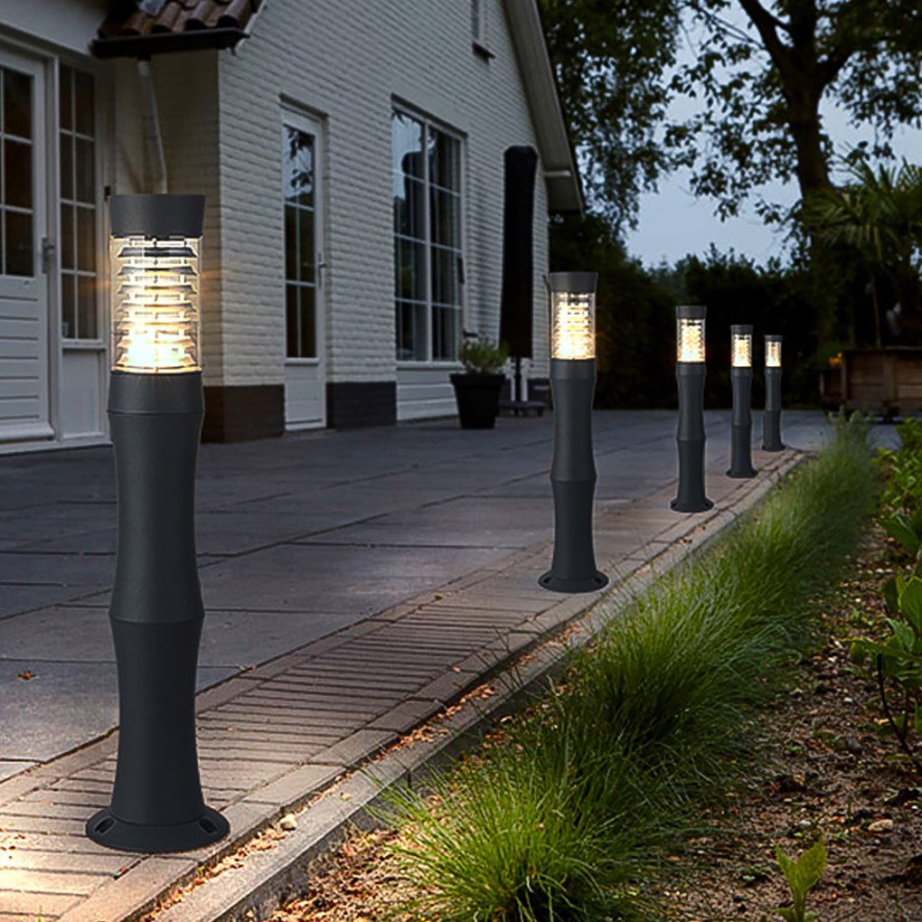 Minimalist Outdoor Bollard Light — Aluminum and Acrylic, E27, IP54, 21" or 30" Height
