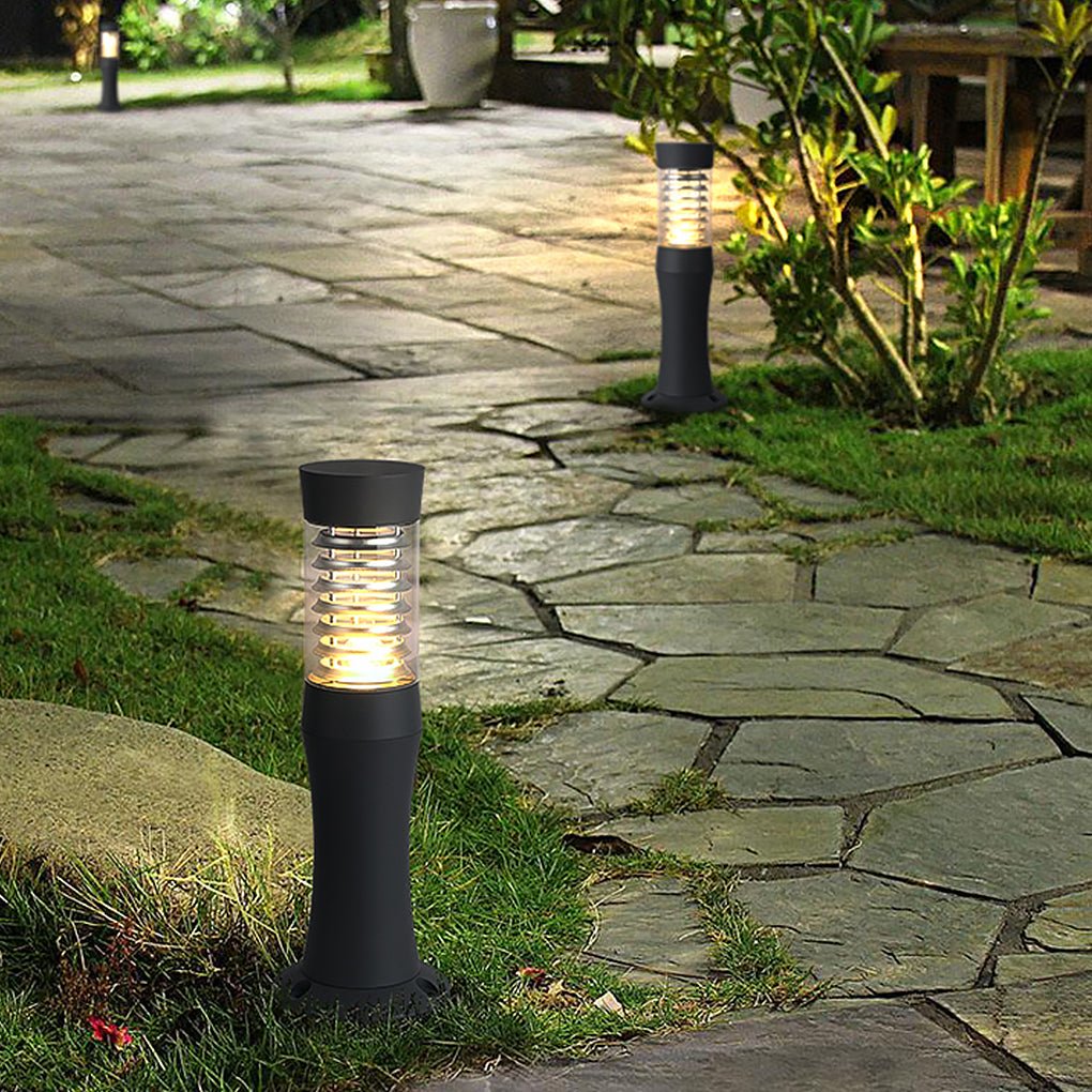 Minimalist Outdoor Bollard Light — Aluminum and Acrylic, E27, IP54, 21" or 30" Height