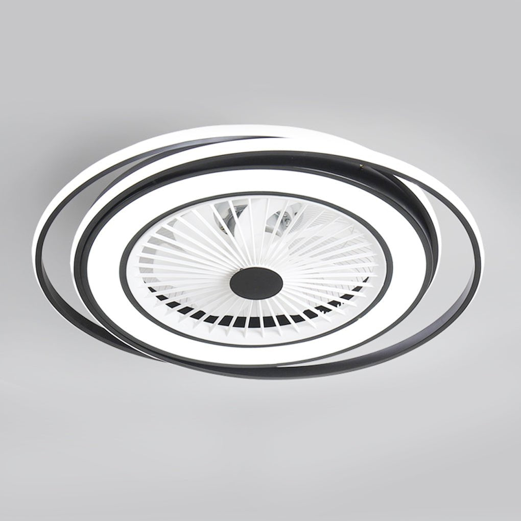 Contemporary Minimalist Bladeless Ceiling Fan Light with Stepless Dimming for Bedrooms