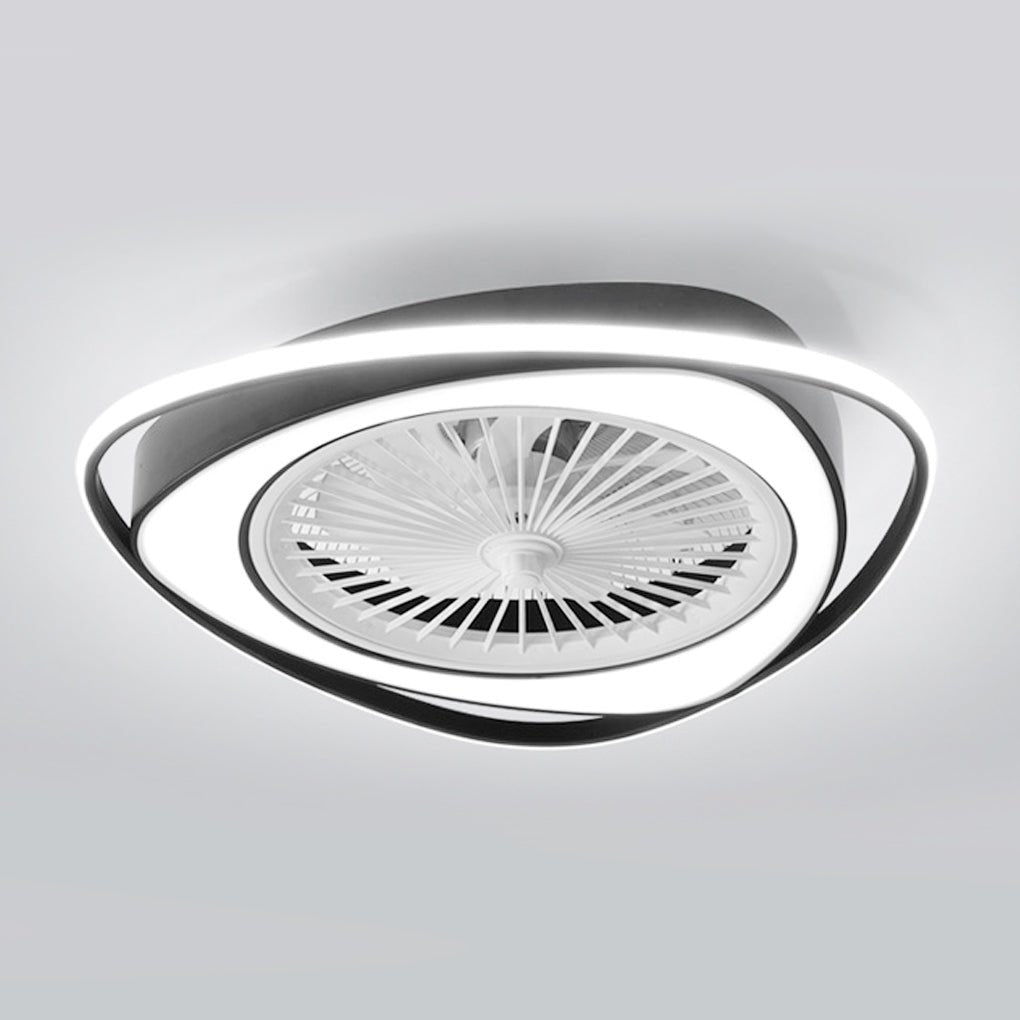 Contemporary Minimalist Bladeless Ceiling Fan Light with Stepless Dimming for Bedrooms