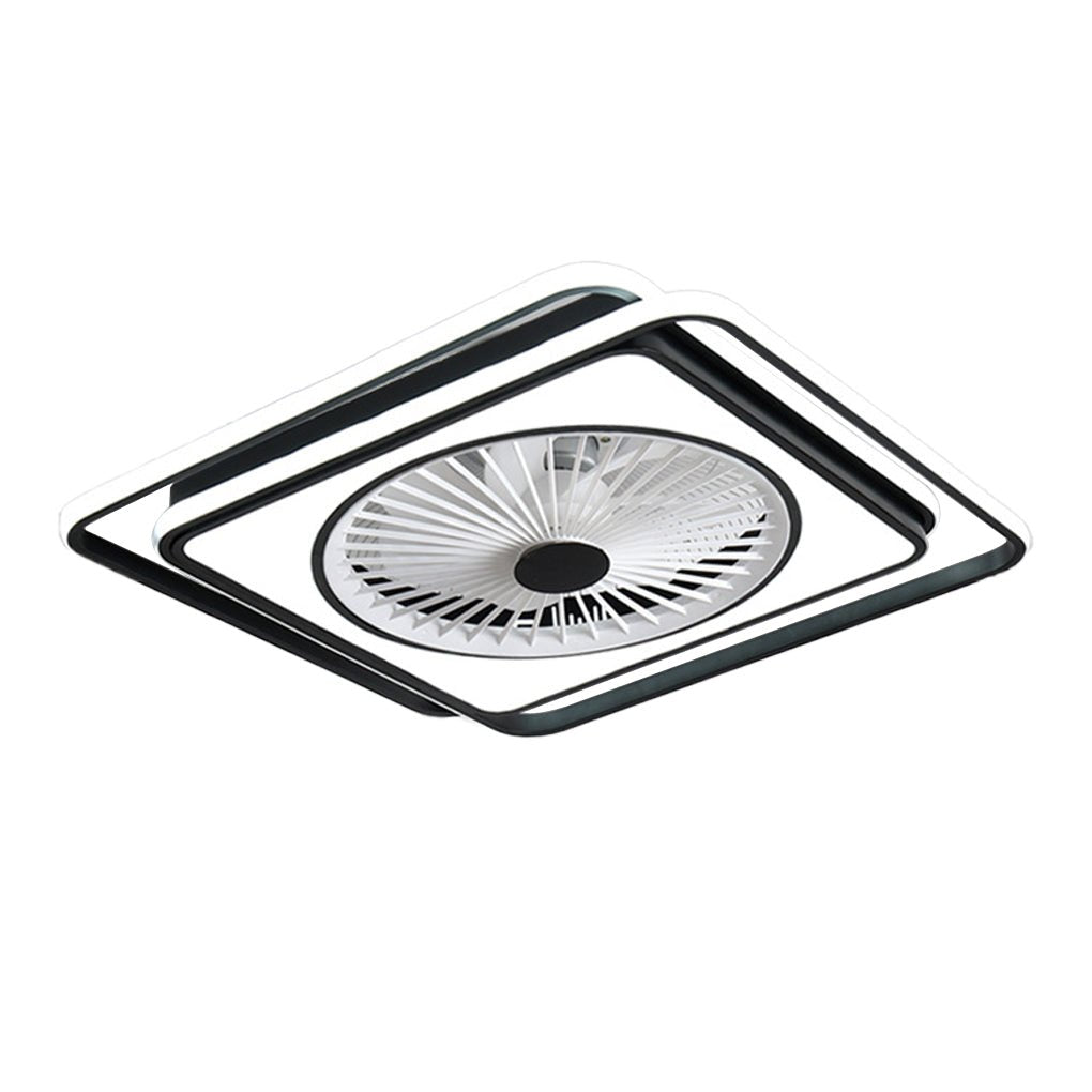 Contemporary Minimalist Bladeless Ceiling Fan Light with Stepless Dimming for Bedrooms