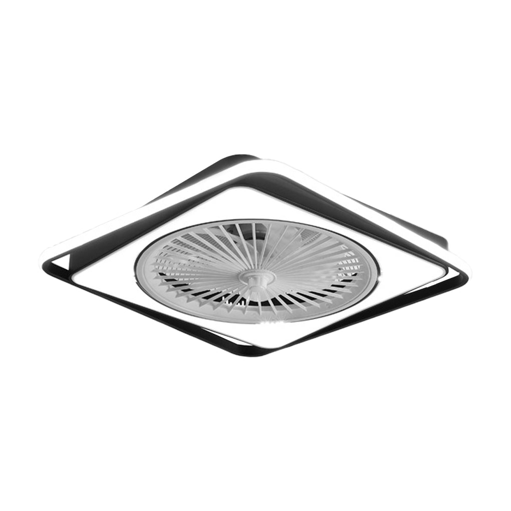 Contemporary Minimalist Bladeless Ceiling Fan Light with Stepless Dimming for Bedrooms