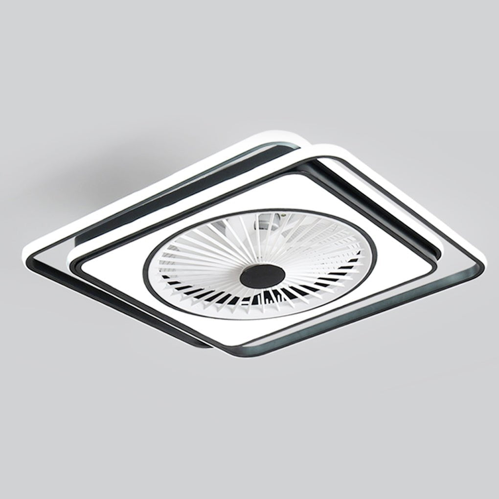 Contemporary Minimalist Bladeless Ceiling Fan Light with Stepless Dimming for Bedrooms