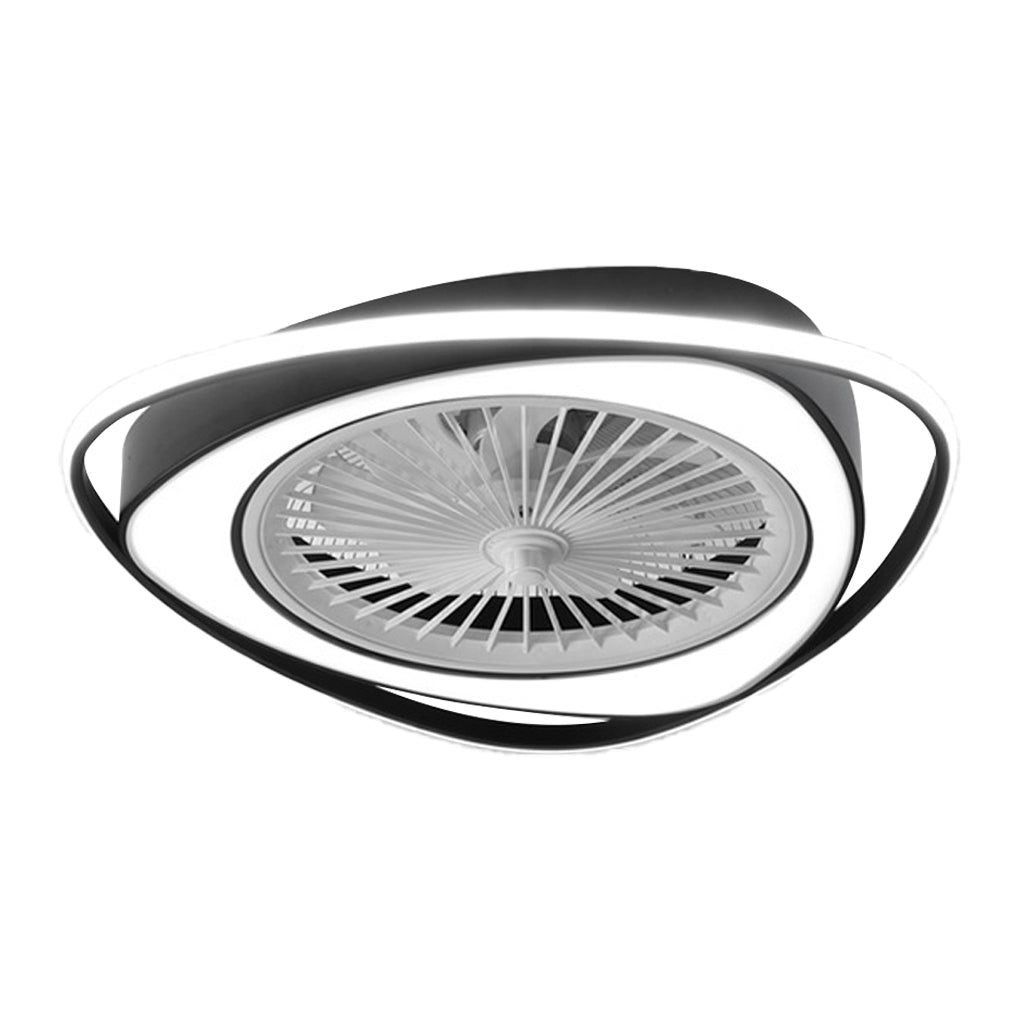 Contemporary Minimalist Bladeless Ceiling Fan Light with Stepless Dimming for Bedrooms