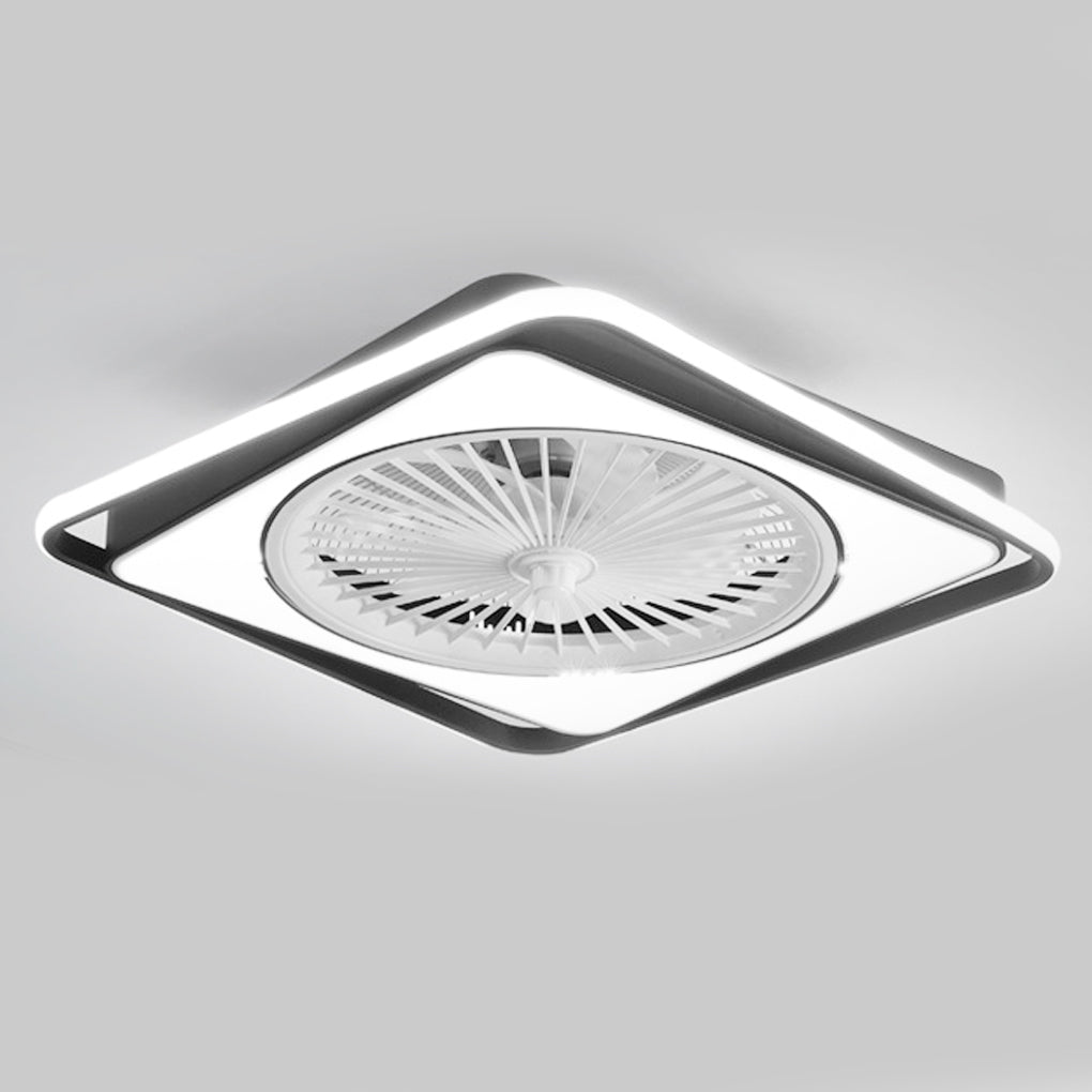 Contemporary Minimalist Bladeless Ceiling Fan Light with Stepless Dimming for Bedrooms