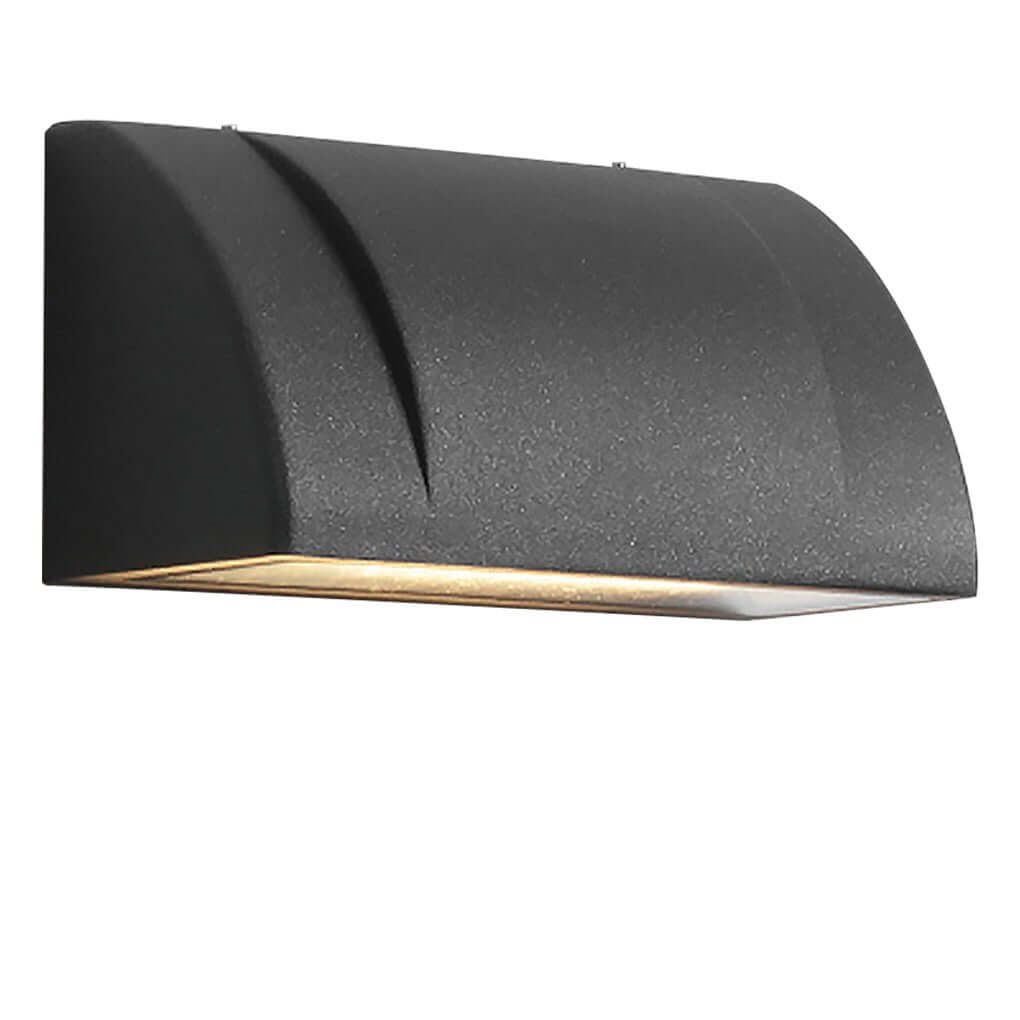 Modern Outdoor Wall Sconce — Black Aluminum and Glass, 8W LED, IP54 Weatherproof, 3000K Warm White