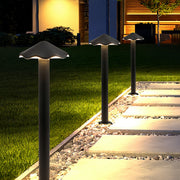 Industrial Umbrella Path Light — Black Die-Cast Aluminum, 12W LED, IP65 Weatherproof, Hardwired
