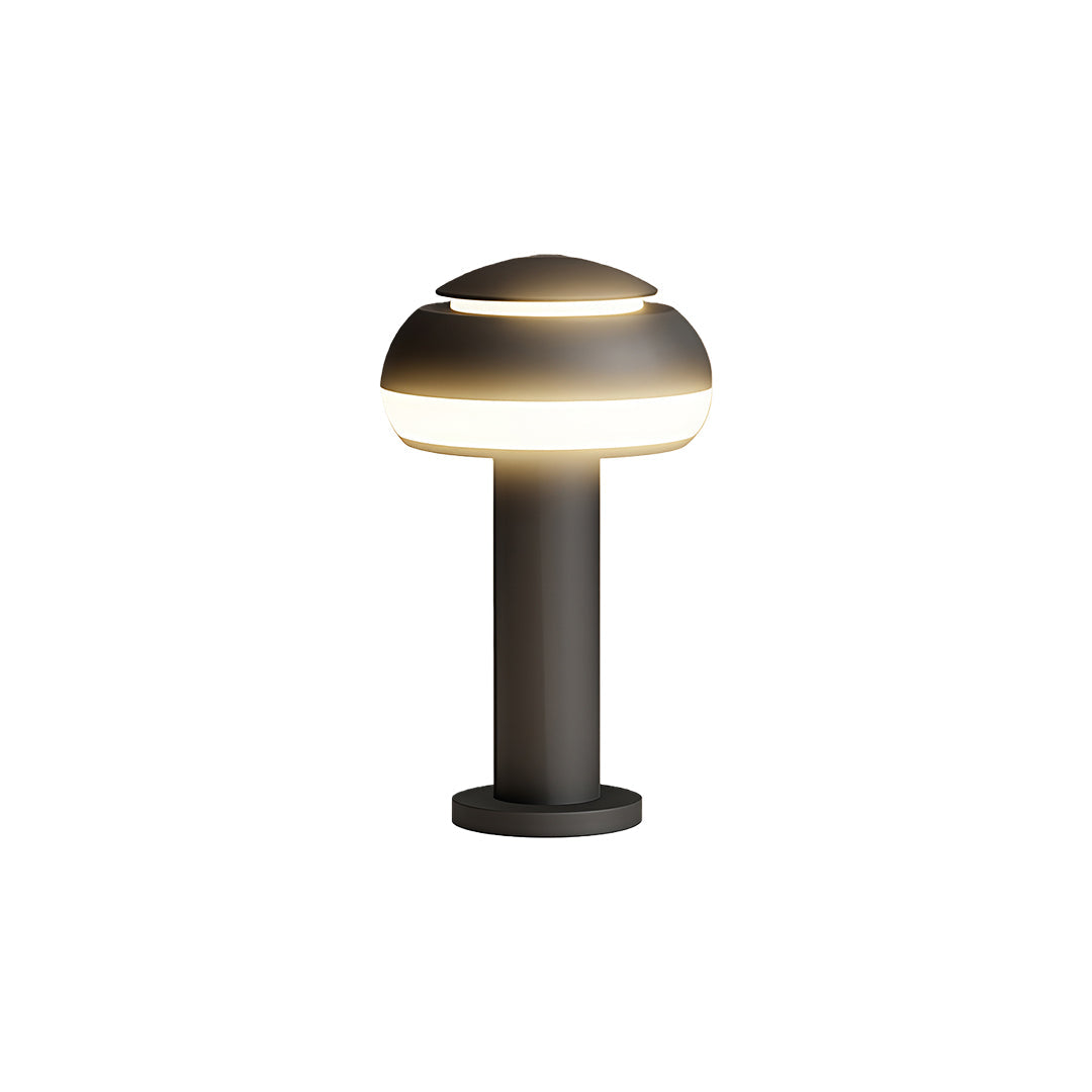 Mushroom Bollard Path Light — Black Aluminum, Integrated LED, IP54, 3 Heights (400–800mm)