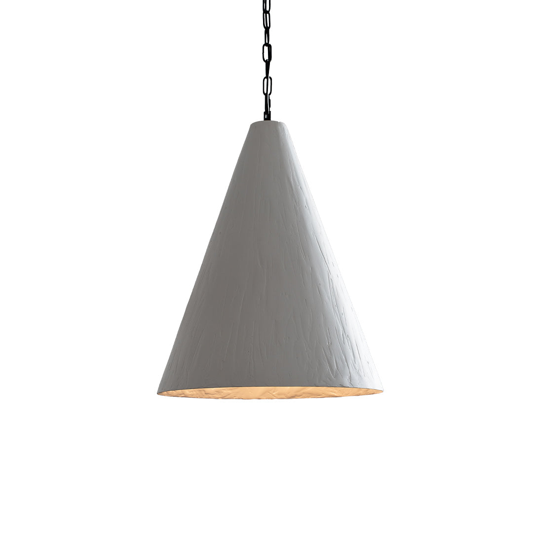 Minimalist Gypsum Pendant Light — White Iron, Adjustable 59.1" Chain, Warm White LED