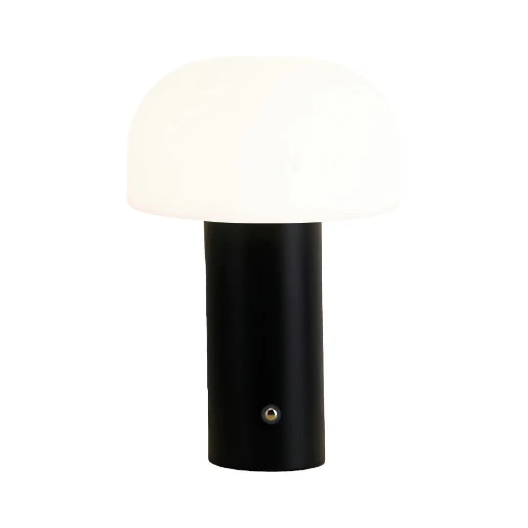 Novelty Table Lamp with Iron Base and Rotomolded Mushroom Shade Luxe