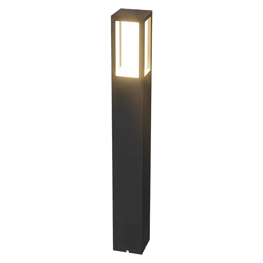 Minimalist Outdoor Path Bollard Light — Black Aluminum, LED 3000K, IP54, 40CM / 60CM / 80CM