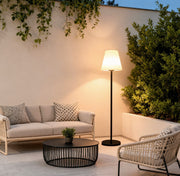 Modern Conical Lantern Outdoor Floor Lamp — Iron, LED, Solar / USB, RGB + Warm White, IP65, 59.84" H