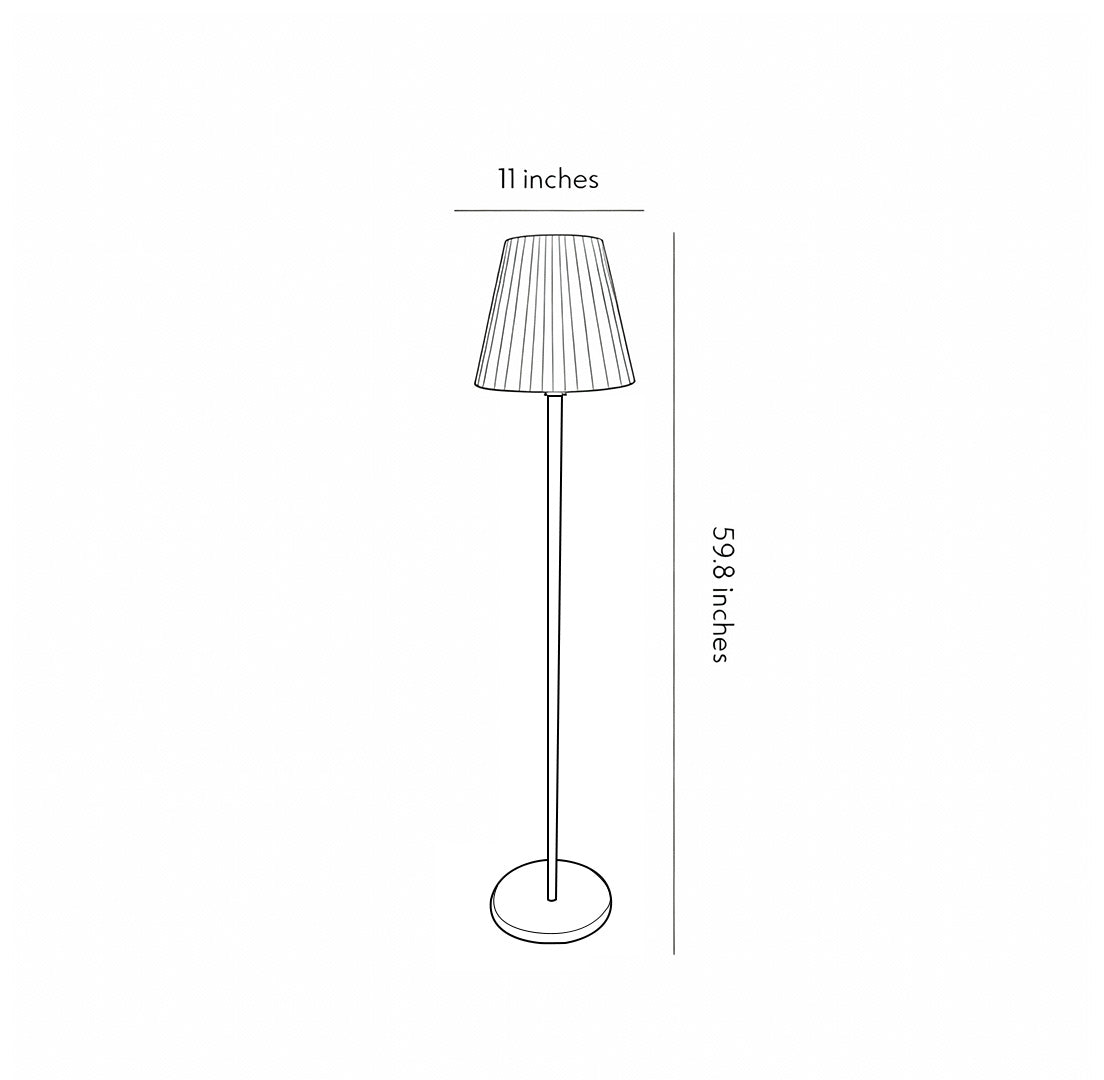 Modern Conical Lantern Outdoor Floor Lamp — Iron, LED, Solar / USB, RGB + Warm White, IP65, 59.84" H