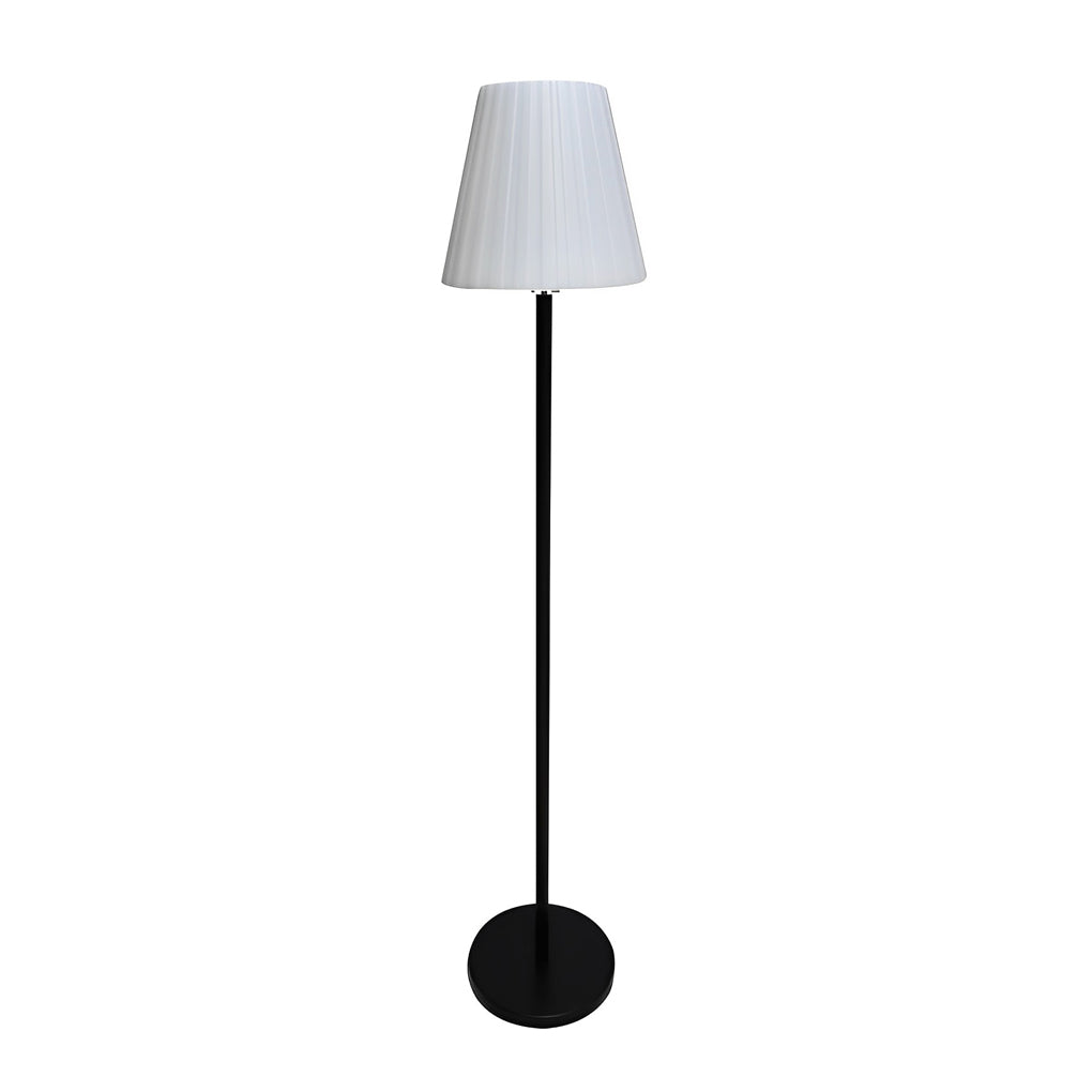 Modern Conical Lantern Outdoor Floor Lamp — Iron, LED, Solar / USB, RGB + Warm White, IP65, 59.84" H