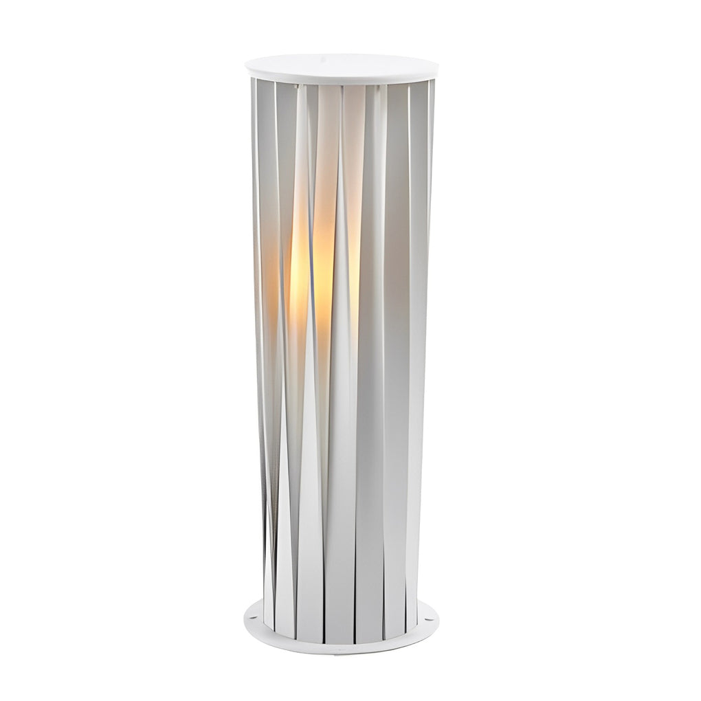 Twisted Metal Outdoor Lantern — White Zinc, LED, Solar / Hardwired, 3000K Warm White, Multiple Sizes