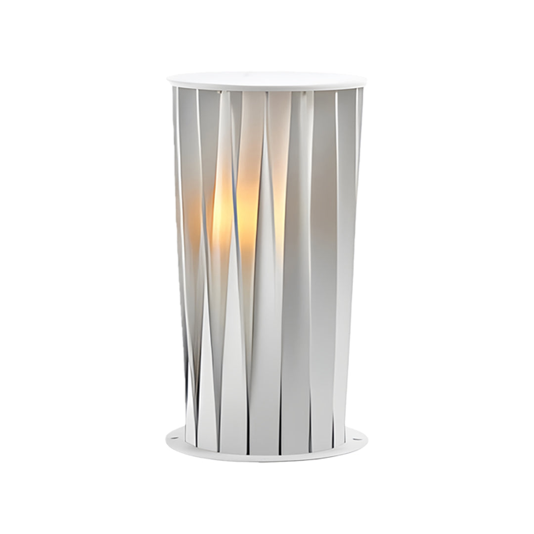 Twisted Metal Outdoor Lantern — White Zinc, LED, Solar / Hardwired, 3000K Warm White, Multiple Sizes