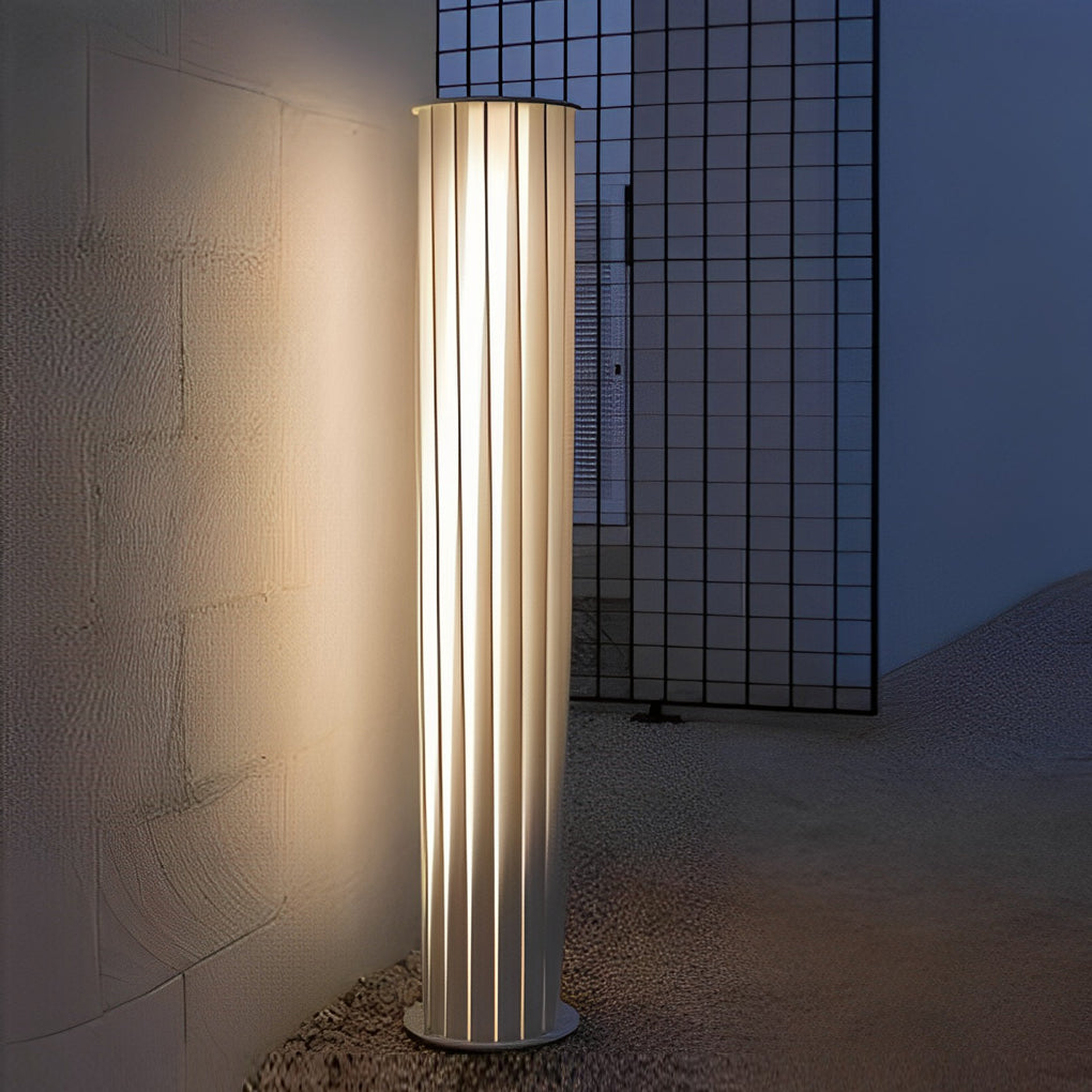 Twisted Metal Outdoor Lantern — White Zinc, LED, Solar / Hardwired, 3000K Warm White, Multiple Sizes