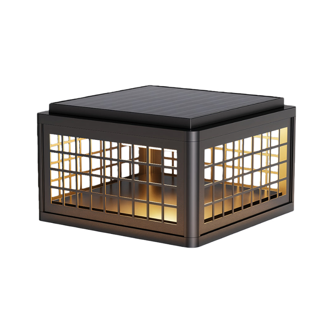 Modern Outdoor Pillar Post Light — Aluminum & Acrylic, Solar / Hardwired, Four-Color LED, IP54, 25CM–40CM