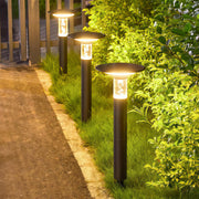 Solar Outdoor Pathway Light — Black Aluminum, 5W LED, Dual Color Temperature (3000K/6000K), IP65, 4000mAh, Ground Stake