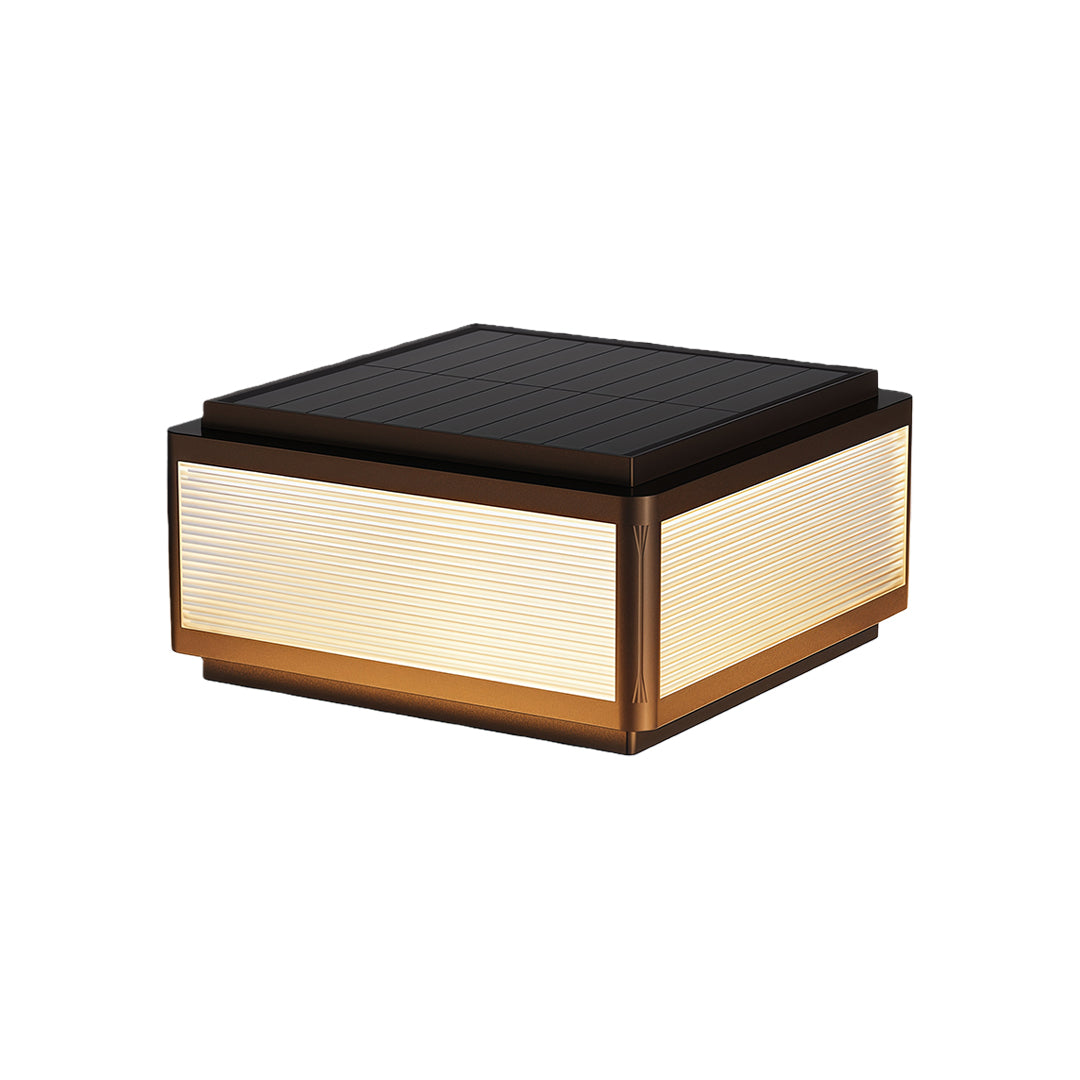 Modern Outdoor Pillar Light — Black Aluminum, White Acrylic, LED, Hardwired or Solar, 25cm / 30cm / 40cm, IP54, 3-Step Dimming
