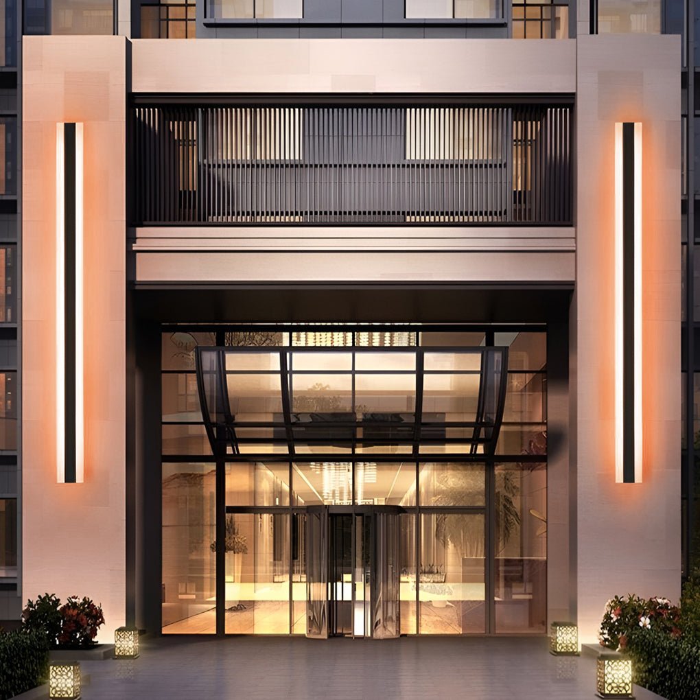 modern outdoor rgb led sconces long linear waterproof multi color design