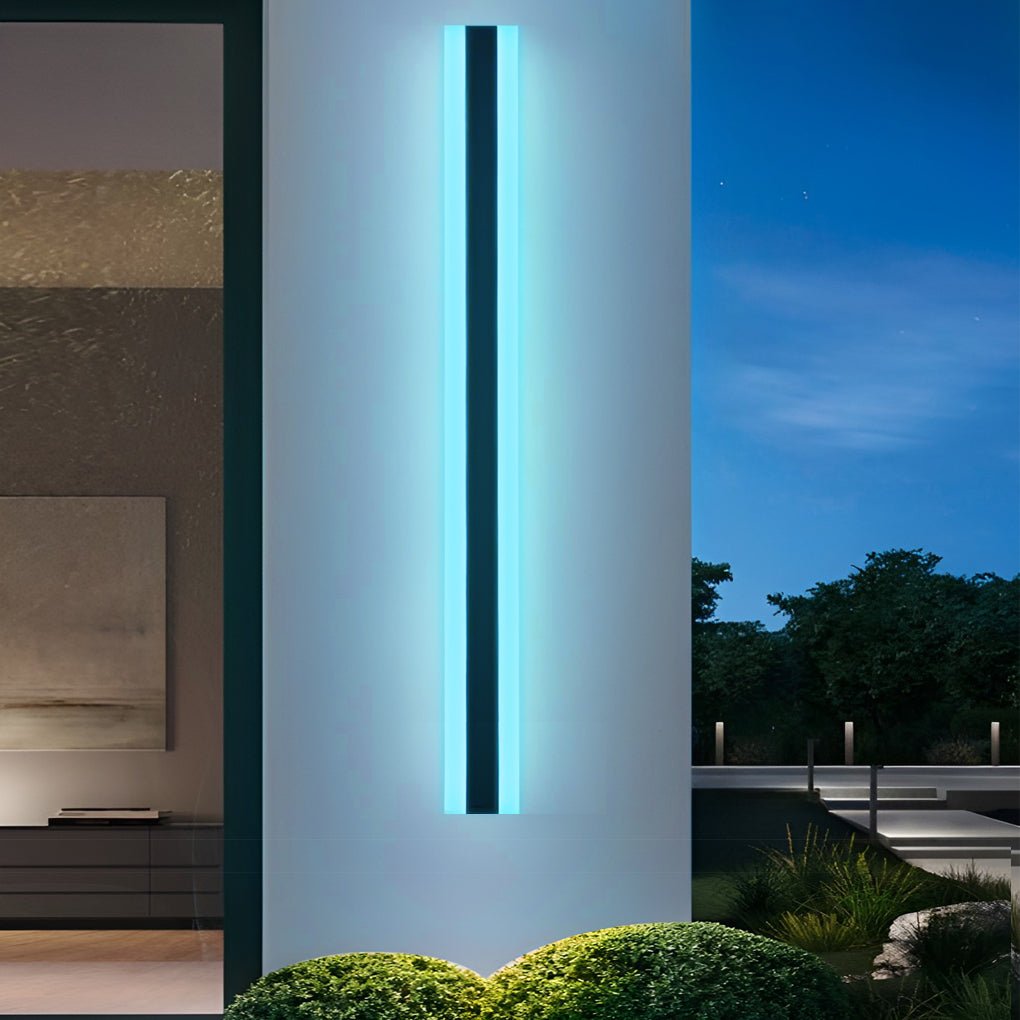 modern outdoor rgb led sconces long linear waterproof multi color design
