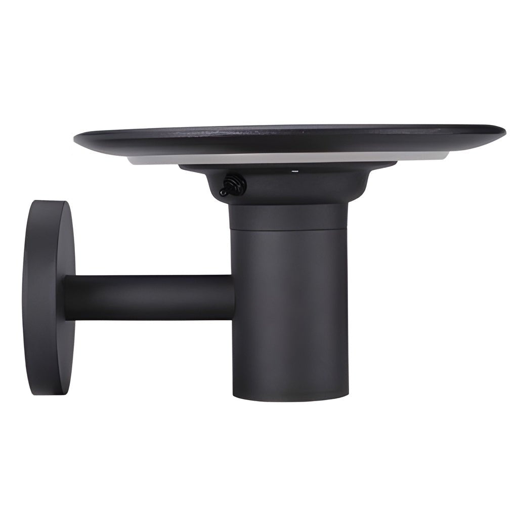 modern outdoor wall lamp round ufo shaped led waterproof solar sconce
