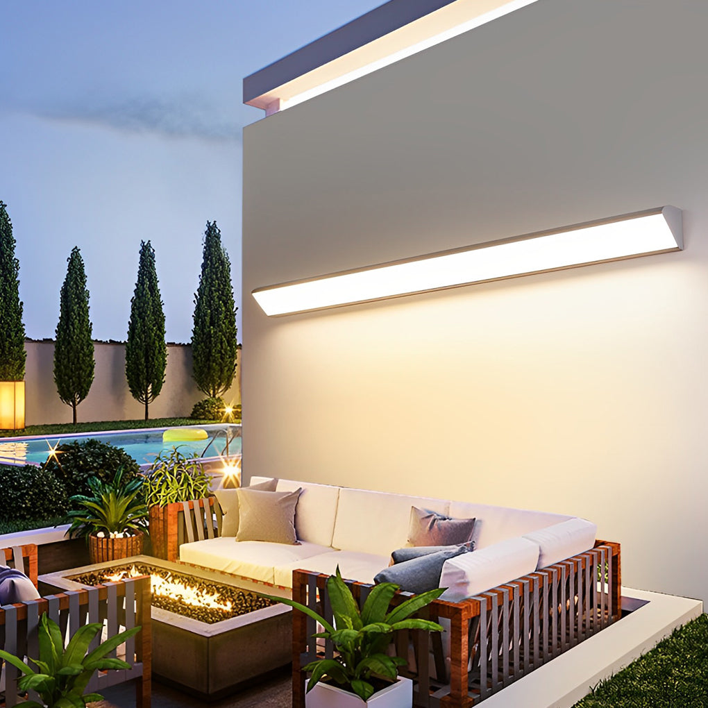 Modern Linear Outdoor Wall Sconce — Aluminum, LED, IP65, 23.6" / 35.4" / 48.8", 3000K / 6000K, Black or White