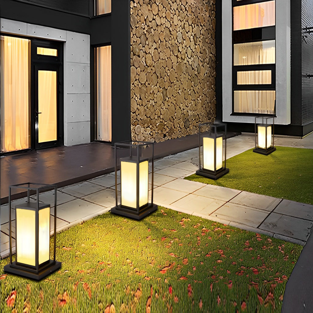 Modern Outdoor Pillar Light — Stainless Steel, Black, LED, IP65 Weatherproof, Solar / Hardwired, 11.8" & 19.7" Heights