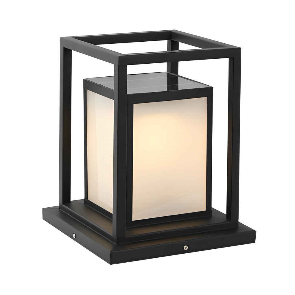 Modern Outdoor Pillar Light — Stainless Steel, Black, LED, IP65 Weatherproof, Solar / Hardwired, 11.8" & 19.7" Heights