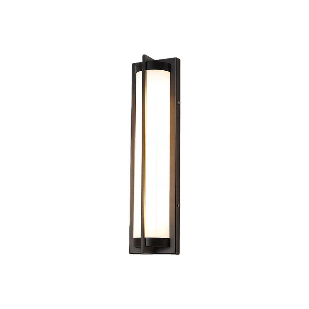 Modern Minimalist Linear Outdoor Wall Sconce — Black Stainless Steel, Acrylic Shade, IP54, Integrated LED, 4 Sizes