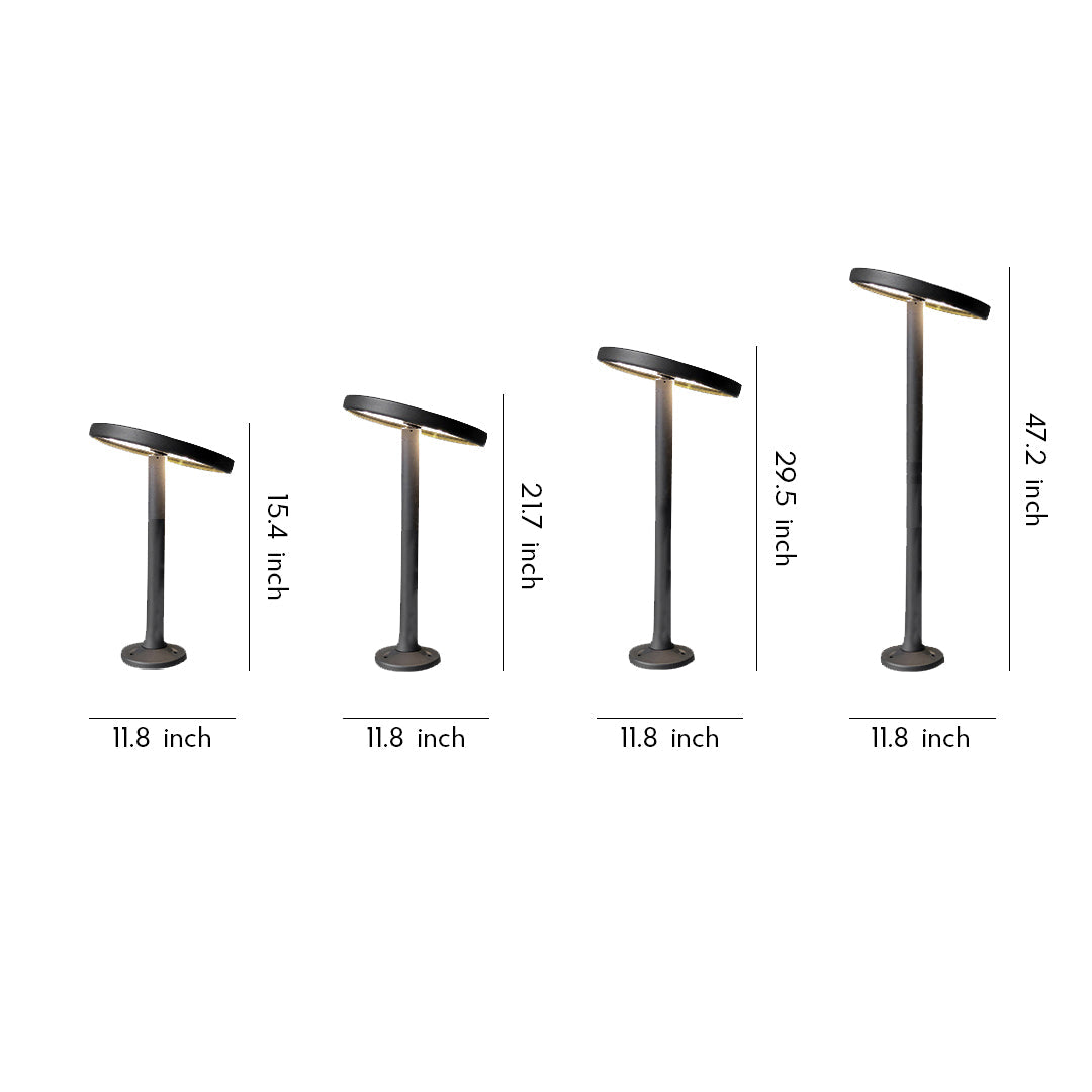 Modern Outdoor Path Light — Die-Cast Aluminum with Clear Glass Lens, LED, IP65, Hardwired, 4 Height Options (15.4" to 47.2")