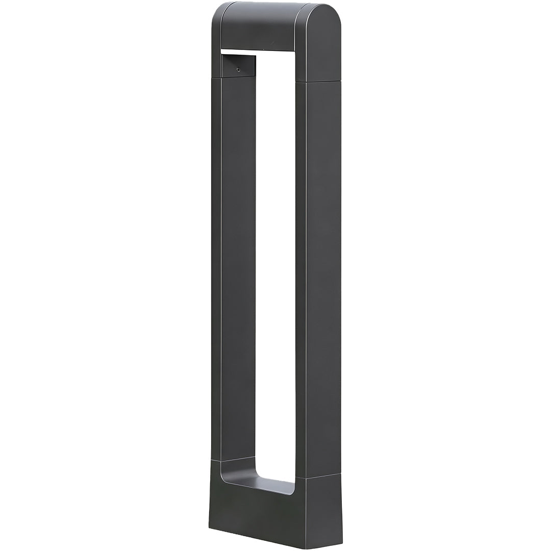 Minimalist Square Outdoor Bollard Light — Black Aluminum, 7W LED, IP54, 11.8" / 23.6" / 31.5" Heights