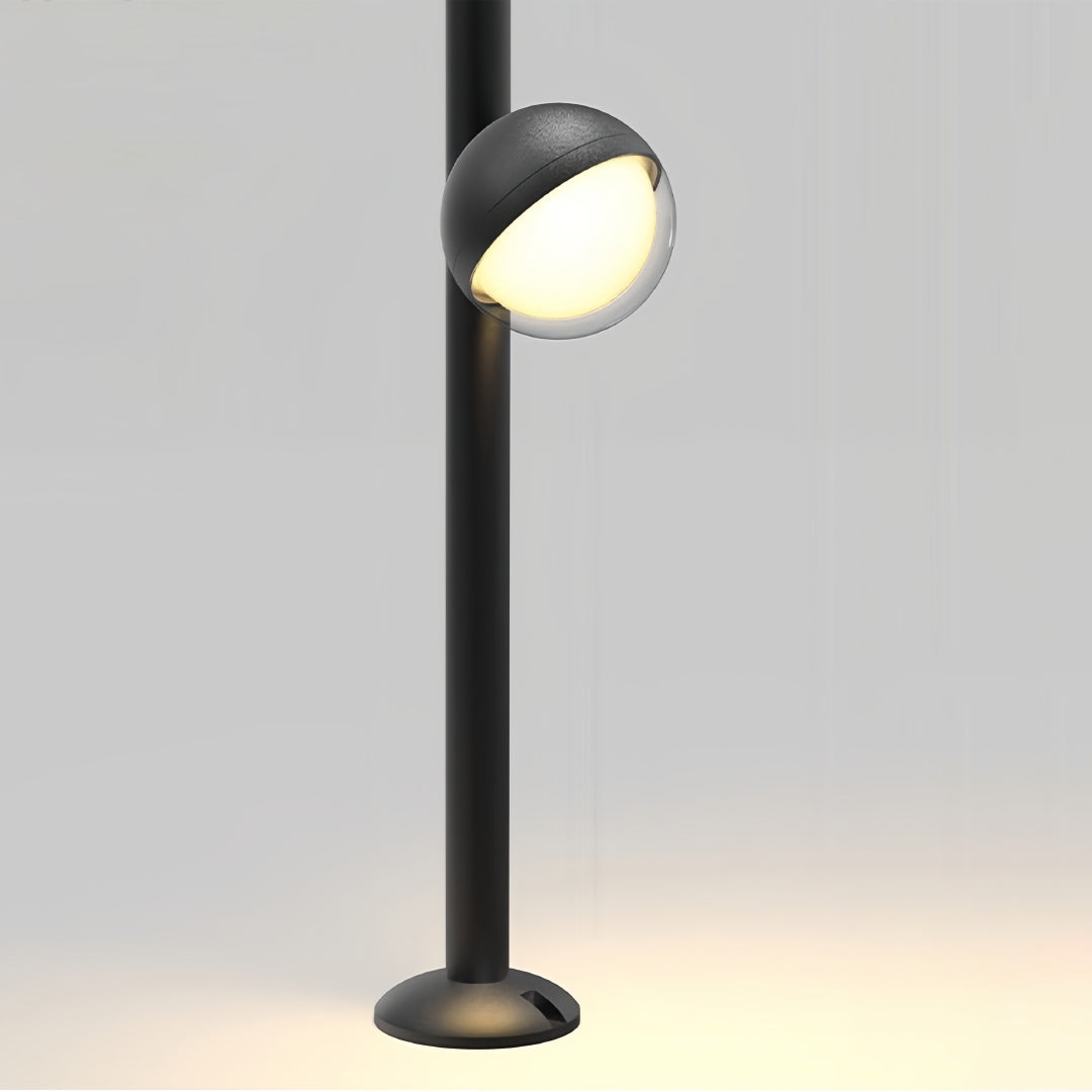 Modern Minimalist Black Path Light — Aluminum, LED, Single or Dual-Head, IP65 Weatherproof