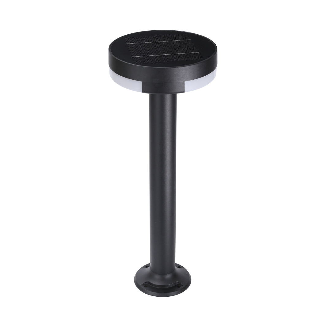 Modern Minimalist Outdoor Path Light — Sand-Black Die-Cast Aluminum, LED, Solar / Hardwired, IP65, 24"–48" Heights